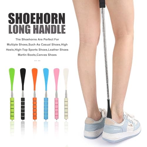 FaceWood Shoe Horn Long Handle Retractable Shoehorn Telescopic Foldable Shoe Puller Adjustable Shoe Aids for Home Travel Easy Slip on (Black) 6
