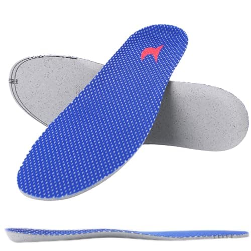 Shoe Insoles, Comfort Thin Lightweight Shock Absorption and Cushion Shoe Insole, Best Insoles for Men and Women for Everyday Use (Blue, XL:(Men10-11/Women11-12))
