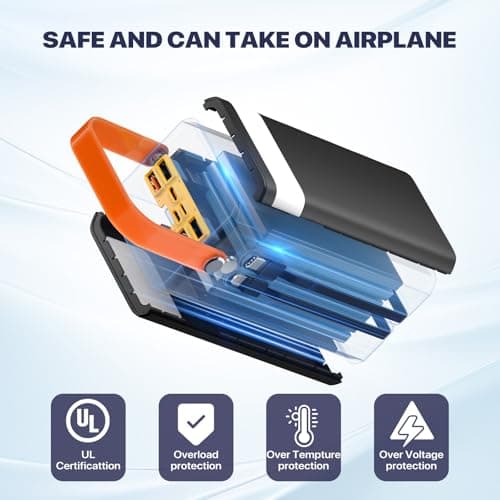 Portable Power Bank Station 99Wh Outdoor Generator with Flashlight LCD Display Backup Phone Battery Pack Portable PD Fast Charger for Laptop Cellphone Travel Camping Home Use 6