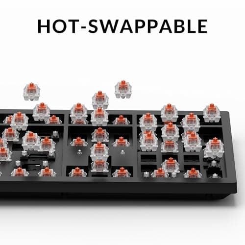 Keychron K10 Pro Wireless Custom Mechanical Keyboard, QMK Programmable Bluetooth 100% Layout with Silent Red Switch White Backlight Compatible with Mac Windows Linux 5