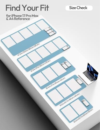 YSAGi Leather Desk Protector, Office Mat, Large Mouse Mat, Non-Slip PU Leather Blotter, Laptop Desk Pad, Waterproof Writing Pad for Office and Home (Sea Blue, 23.6" x 13.8") 5