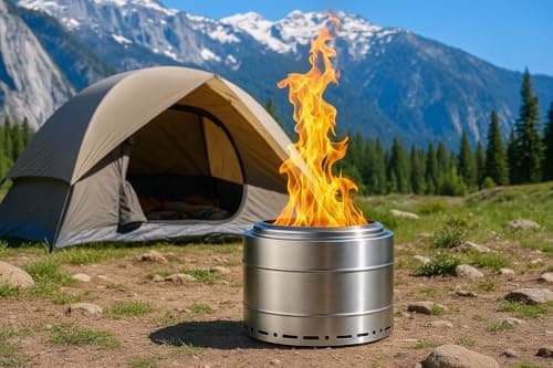 SURESTOVE Smokeless Fire Pit 19 Inch for Outdoor Wood Burning, Stainless Steel Portable Firepit with Ash Pan, Low Smoke Patio Bonfire for Camping, Backyard, Picnic, Deck Use 8