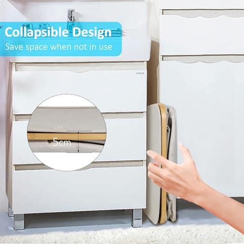 efluky Laundry Basket with Lid and Removable Bag, 100L Tall Laundry Hamper with Bamboo Handles, Aesthetic Dirty Clothes Bin for Laundry Room, Bathroom, Bedroom and Dorm, Beige 5