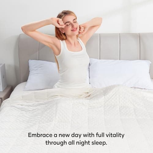 Wemore Minky Dot Weighted Blanket for Adults Queen Size 15 lbs, Soft Heavy Blanket for Stress Relief and Sleep Promotion, Breathable Blanket for All-Season with Glass Beads, White 60 x 80 inches 5