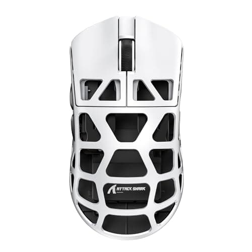 ATTACK SHARK R3 46g Superlight Magnesium Alloy Wireless Gaming Mouse, BT/2.4Ghz/Wired Computer Mouse, 8000Hz Wireless Polling Rate, PAW3395 26K DPI Sensor, Programmable Mice, PC/Laptop/Mac (White)