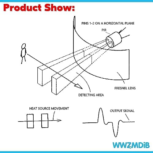 WWZMDiB 5Pcs AM312 Mini Pir Motion Sensor Module HC-SR312 IR Human Sensor for Arduino 5
