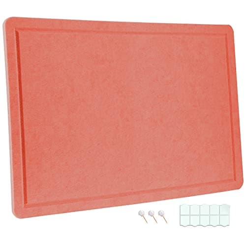 EGINO Felt Bulletin Board, 15.7' x 23.6' Pin Board for Offices Home Wall Decoration, Notice Board with Push Pins for Paste Notes, Photos, Schedules Better Than Cork Board(Orange)