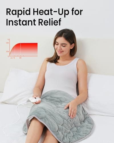 immtree Weighted Heating Pad for Period Cramps, 7lbs XXXL Size(29x24) with Fast Heat Technology, Heated Blankets for Adults, Deeper Pain Relief for Back, Shoulder and Knee 6