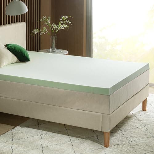 ZINUS 3 Inch Green Tea Memory Foam Mattress Topper, Pressure-Relieving Layer, Ideal for Back Pain Relief, Compact WONDERBOX Packaging, CertiPUR-US Certified, Full 10