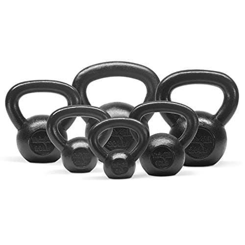 Yes4All Kettlebell Sets - 5, 10, 15 & 20 LB Cast Iron Strength Training Kettlebells, Wide Handles & Flat Bottom for Push Ups, Swings, Squats & Full Body Workout at Home or Gym