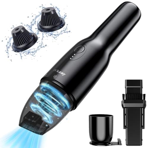 Wkzay Small Handheld Vacuum Cordless with Brushless Motor – 16,000Pa Strong Suction, Fast Charging, Low Noise, Lightweight and Portable for Home, Apartment, Dorms, Small Spaces