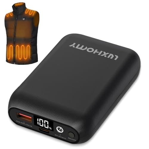 Heated Vest Battery Pack, 16000mAh 7.4V Compact Power Bank Repaclement for Heated Jacket Heated Hoodie Heated Pants Heated Chair Heated Outdoor Gear