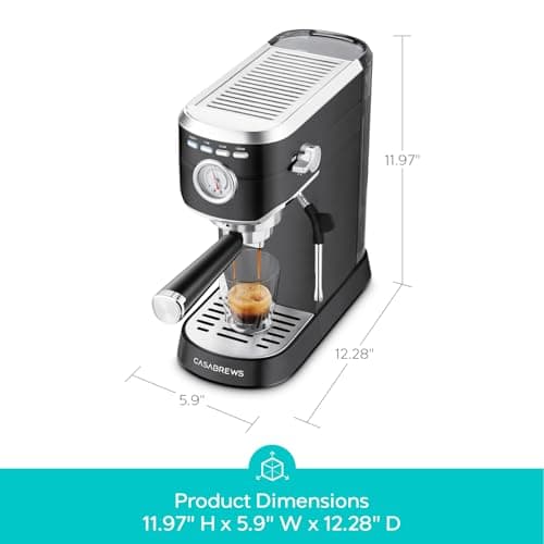 CASABREWS CM5418 Espresso Machine 20 Bar, Stainless Steel Espresso Maker with Milk Frother, Compact Cappuccino Machine for Home, Espresso Coffee Machine, Gift for Her, Gift for Family, Black 7