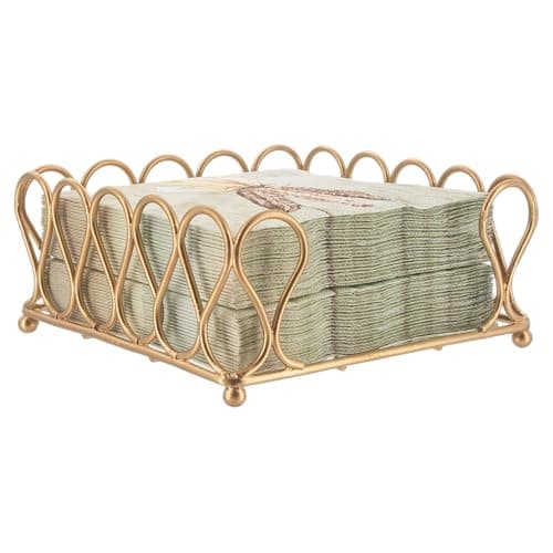 Celebrate the Home Ribbon Cocktail Napkin Caddy, Gold