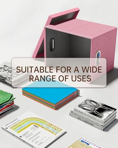 Oterri File Organizer, File Box, File Cabinet for Letter File Folder Storage, Portable Storage Bins with Lids for Office/Decor/Home, 1 Pack, New-pink-Box only 5