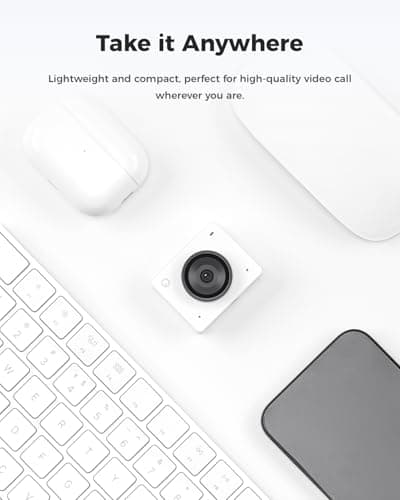 OBSBOT Meet 2-4K Webcam for PC with 1/2" Sensor, AI Framing & Autofocus, Beauty Mode, Lightweight, Gesture Control, HDR, Dual Microphone, 60 FPS, Web Cam for Streaming, Meeting, Gaming. (Cloud White) 6