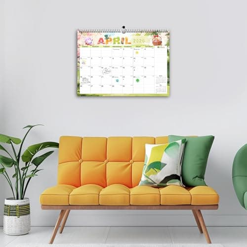 Calendar 2026, Anti Ink Bleed, Durable Thick Paper, Ample Writing Space, Wall Calendar 2026 with Stickers, 17" x 12" Large Seasonal Calendars for Home, Office, Student and Teacher Supplies- Colorful 6