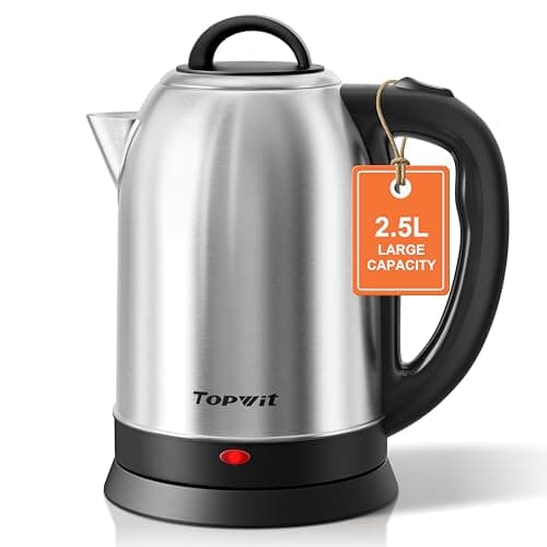 Topwit 2.5L Large Electric Kettle, BPA Free Stainless Steel Water Boiler & Heater, Fast Boil Electric Tea Kettle, Hot Water Kettle Electric with Auto Shut-Off & Boil-Dry Protection for Family