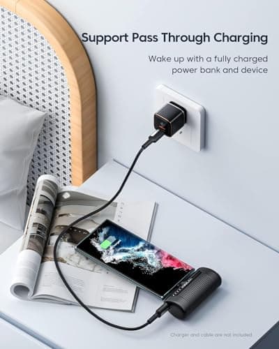 Kuulaa Portable Charger USB C Power Bank 4500mAh Small Portable Phone Charger Android Compact Plug in Battery Pack Portable Compatible with iPhone 15, Samsung Galaxy, Moto, LG, Pixel, Black 7