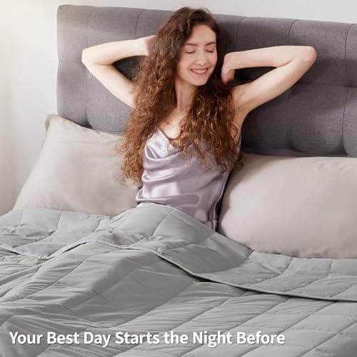 Weighted Blanket Queen Size (60"x80" 20lbs),Ultra Soft and Cozy Cooling Weighted Blanket Queen Size for Adult,Heavy Blanket with Machine Washable Soft Blanket, Stone Grey 6