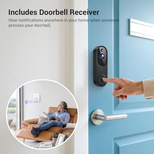 Wireless Wi-Fi Video Doorbell Camera with AI Motion Detection, 2 Way Audio, Night Vision, Cloud Storage, 2.4GHz Wi-Fi Only, Battery Powered 7