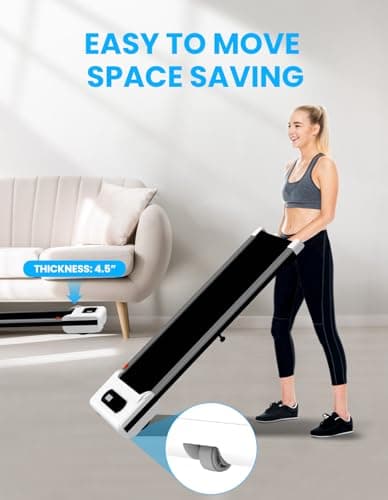 Walking Pad Treadmill, Electric Portable Treadmills with Remote Control, Under Desk Treadmill 2.25HP, Mini Jogging Walking Machine with 265 lbs Weight Capacity for Home Office, Grey 7