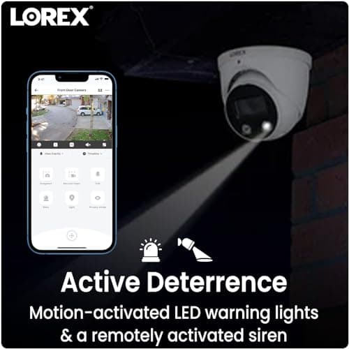 Lorex Outdoor 4K IP Add-On Metal Dome Security Camera | NVR Add-On | Smart Motion Detection | 2-Way Talk | Color Night Vision | IP67 Waterproof | Requires Recorder 7