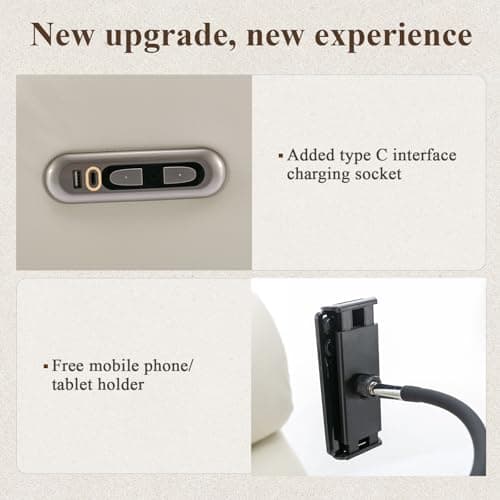 COLAMY Power Recliner Chair Swivel Glider Rocker for Nursery, Upholstered Faux Leather Living Room Rocking Reclining Single Sofa Chair with 2 Device Holders, Beige 8