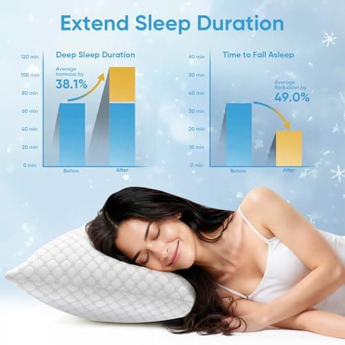 OAISZ Shredded Memory Foam Pillows, Cooling Bed Pillows Queen Size Set of 2 for Sleeping, Adjustable Firm Pillows for Side Back and Stomach Sleepers, Washable Removable Cover 5