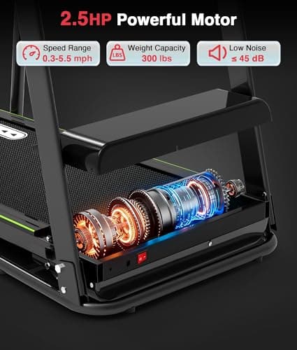 Redliro Walking Treadmill with Long Handrail for Balance, Recovery Fitness Exercise Machine Foldable for Home use with Holder for Phone & Cup,LCD Display, 300 lbs Capacity 7