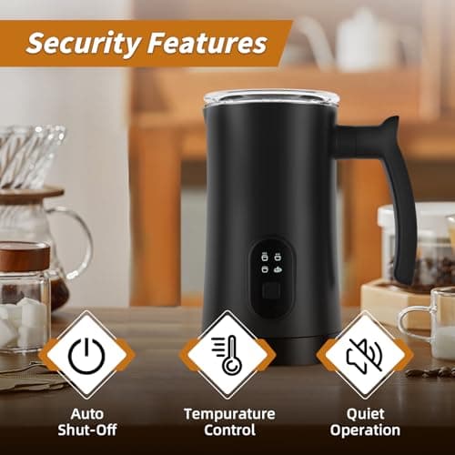 MUMAO Milk Frother, 4-in-1 Electric Milk Steamer, 350ml/11.8oz Automatic Frother Machine for Coffee, Warm and Cold Foam, Temperature Control for Latte, Cappuccino, Hot Chocolate 8