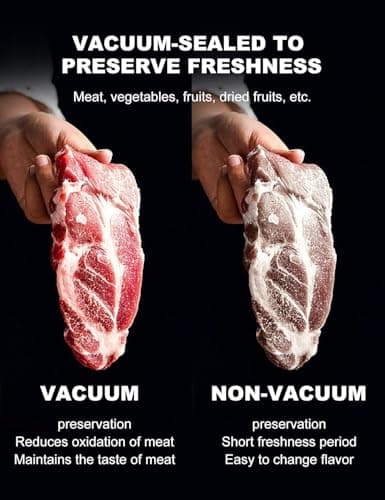 Vacuum Sealer Machine,75KPa Suction Power Food Vacuum Saver with Starter Kits with 10 Bags, Automatic Vacuum Sealer for Food Storage, Outside Cutter,Moist&Dry Mode 5