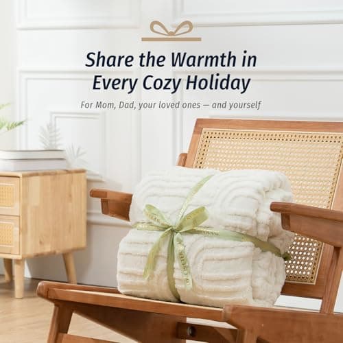 Wemore Jacquard Fleece Weighted Blanket King Size 80" x 87" 15lbs, Ultra Soft Cozy Sherpa Weighted Blankets for Adults, Ultra Fuzzy Heavy Blanket for Sleep, Fluffy Warm Throw for Bed, Cream White 6