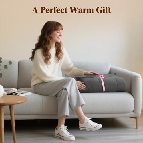 LiyLou Weighted Blanket for Adults (20 lbs, 60" × 80", Grey) Queen Size Heavy Blanket for 190-210lbs, Breathable Weighted Throw Blanket with Glass Beads for All Season, Washable 8