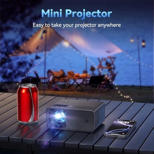 Mini Projector for iPhone, ELEPHAS 2025 Updated Portable Phone Projector, 1080P Supported Small Movie Projector, Compatible with Android/iOS, TV Stick, Laptop, HDMI/USB Interface 5