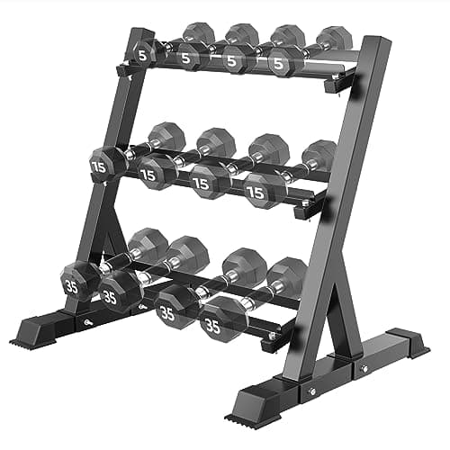 WALMANN Dumbbell Rack Adjustable 3-Tier Weight Stand Heavy Duty Weight Storage Rack for Home Gym(Dumbbells Not Included)