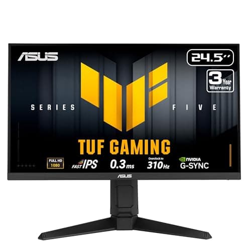 ASUS TUF Gaming Series 5 24.5” 1080P Gaming Monitor (VG259QMRL5A) - Full HD, Fast-IPS Panel, 310Hz, 0.3ms, DisplayHDR400, 99% sRGB, Height Adjustable, DisplayWidget, Gaming AI, 3 yr Warranty 9