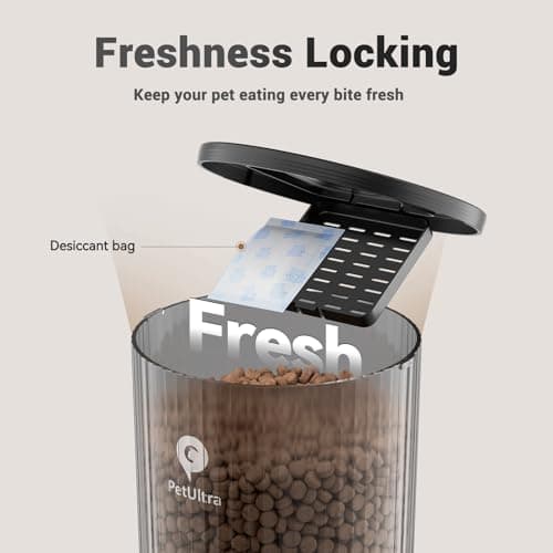 PETULTRA Automatic Cat Feeder for 2 Cats: Cat auto 2.4G WiFi - Timed Smart App Control 1-10 Meals| Automatic Pet Feeder for Cats and Small Dog Indoor- Dual Power& Detachable Clean 6