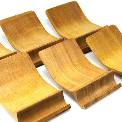 XDK Wood Laptop Stand for Desk, Ergonomic Height Riser for Notebook Computer up to 15 Inches, Wooden Holder for MacBook/Aluminum Laptops 9