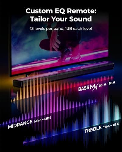 ULTIMEA 7.1ch Virtual Surround Sound Bar, Sound Bar for Smart TV with 2 Surround Speakers, Surround Sound System for TV with RGB, 6.5" Subwoofer, Peak Power 410W, App, HDMI/OPT/AUX/BT Apollo S70 Ultra 7