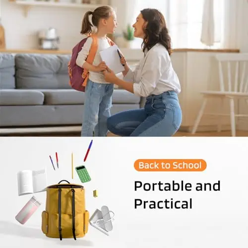 AXX Rechargeable Small Desk Lamp for Home Office Bedroom, Study Table Light for Kids Teens, White, LED, Pen Holder, Mini, Gooseneck, College Dorm Room Lighting for Computer Keyboard Desktop Task 6