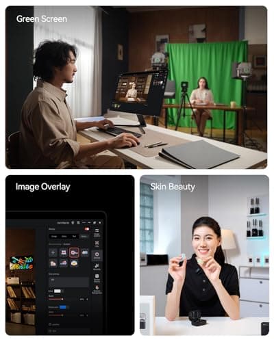 Hollyland VenusLiv Air Live Streaming Camera,1/1.3" CMOS/F1.05 Custom Lens,4K30p/UVC/HDMI Video Output,Built for 24/7 Streaming,AI Tuning/Green Screen/Image Overlay/Skin Beauty/Color Correction 7