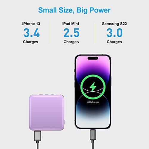 ummz Portable Charger 12000mAh with Built-in Cables,22.5W Fast Charging Power Bank,USB C Input/Output,Smart LED Display,Compact External Battery for iPhone 15,Samsung Galaxy,iPad,Tablets 2
