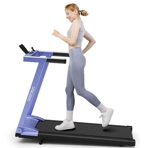 DeerRun Foldable Treadmill for Home with 6% Manual Incline & Handlebar, Compact Folding Walking Pad Treadmill for Walking, Jogging & Running, 0.6-7.5 MPH, 300 lb Capacity, App & Remote Control