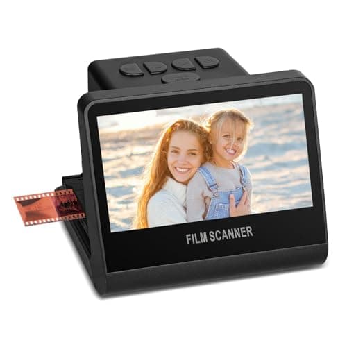 22 MP Film & Slide Scanner with 5 Inch LCD Screen, All-in-One Digital Film Scanner Built-in 16GB Memory Converts B&W/135/110/126 KPK Negative and Super 8/Monochrome Slides into JPEG Photos
