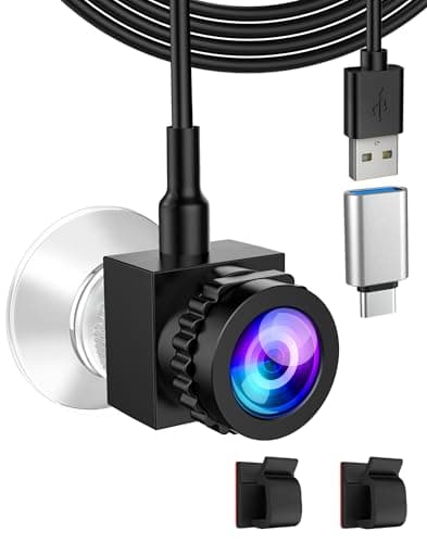 Poeubmo Eye Contact Webcam with Microphone 1080P Center Cam USB C/A Middle Screen Camera for PC and Laptop, Adjustable Focus, Center Screen Webcam for Live Streaming, Windows/macOS