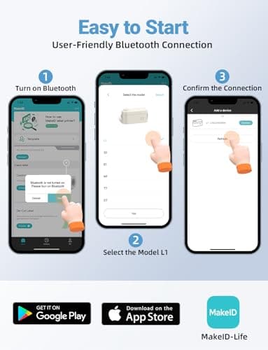 Makeid Label Makers, L1 Label Maker Machine, Portable Wireless Sticker Label Makers for Home, School, Office Use, Rechargeable Thermal Printer with Multiple Fonts, Templates - Blue, 203dpi 6