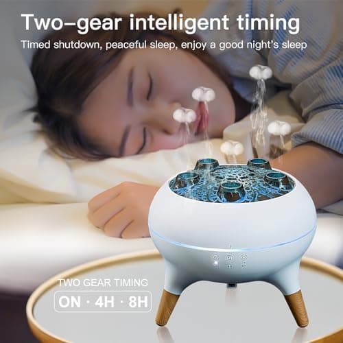 BLOIMP Essential Oil Diffuser 250ML,Jellyfish Diffuser Air Humidifiers Sound Pickup Ultrasonic Aromatherapy Diffuser Remote Control 7 Color Lights for Home Bedroom Office Hotel(White) 5