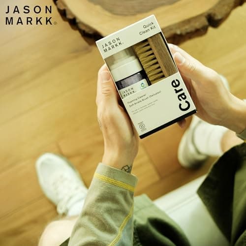 Jason Markk Quick Clean Kit, Shoe Cleaner, 2-Piece Set, Ready-To-Use Foam & Delicates Brush, Sneaker Care, Ideal for Footwear, Safe for Leather, Suede, Nubuck, Cotton, Knits, 4oz 8