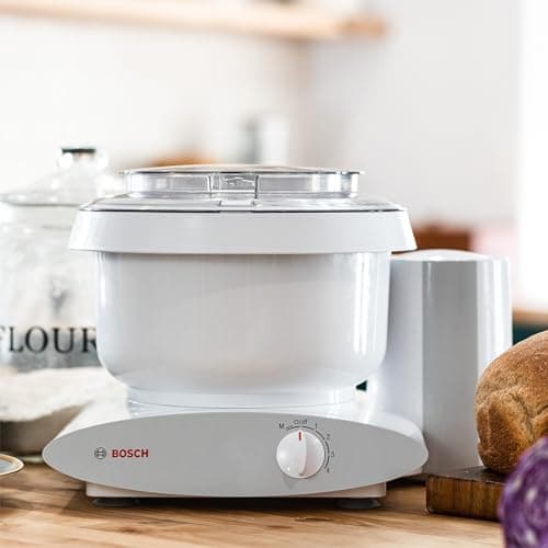 Bosch Universal Plus Stand Mixer 500 Watt, 6.5 Quarts with Wire Whips, Dough Hook & NutriMill Dough Hook Extender Bundle 5